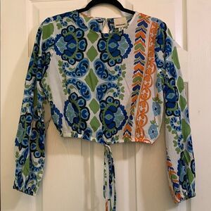 INDUSTRY Colorful Cotton Blouse Size Small